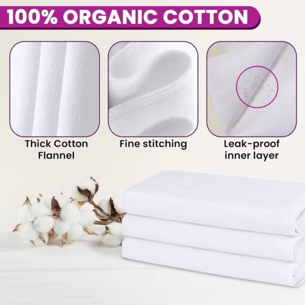 Organic Cotton Flannel for Castor Oil Packs - 3 Pack - Image 7