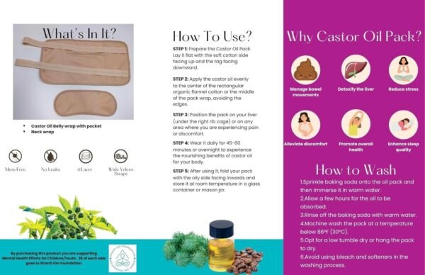 Castor Oil Wrap Set for Waist and Neck - 2 Pieces - Image 5