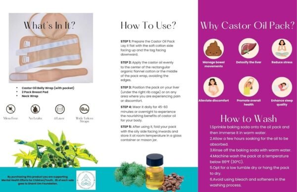 Castor Oil Pack Wrap Set for Women - 4 Pieces - Image 9