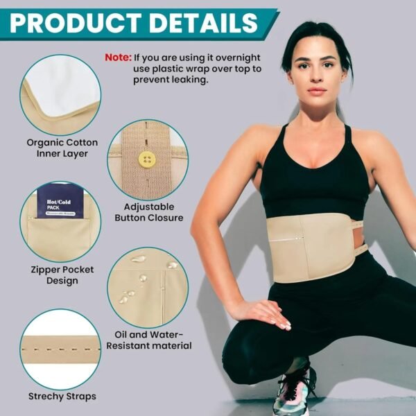 Castor Oil Wrap Set for Waist and Neck - 2 Pieces - Image 6